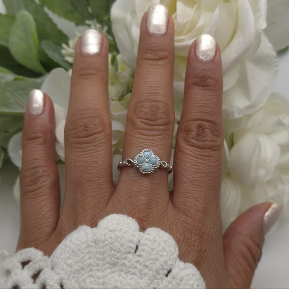 ♥️ 💕WISHING CLOVER STERLING SILVER RING - Picture 2 of 10